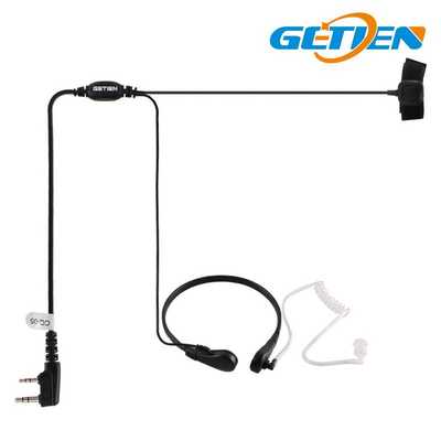 GETIEN 歌天 对讲机喉麦空气导管耳机 手指PTT发射控制键