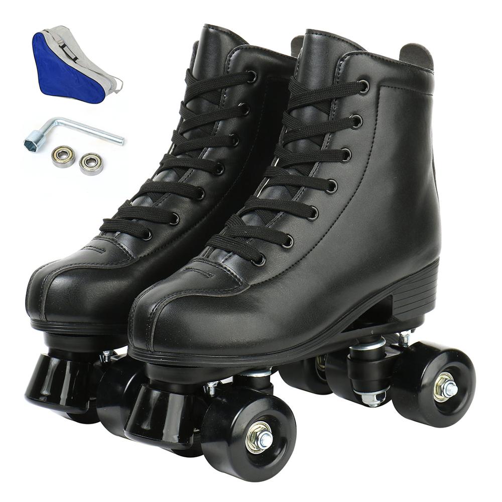 5 Colors Adult PU Leather Roller Skates Skating Shoes Slidin