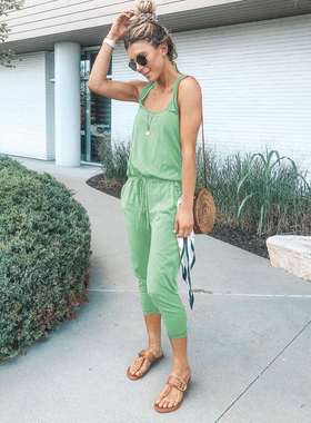 Summer fashion casual sexy suspenders halter womens jumpsui