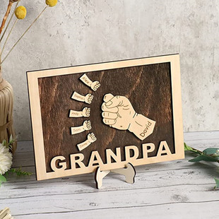 新品个性化牌匾木牌家庭名字装饰牌桌面摆件木质奖牌节日礼品