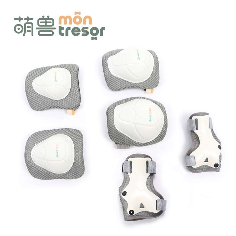 montrseor儿童自行车头盔护具套装男孩女孩护漆轮滑2岁宝宝安全帽