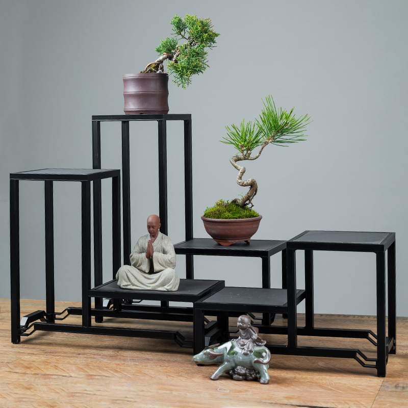 铝合金书卷架中式古典花几盆景架盆景几架盆景底托桌面奇石架底座