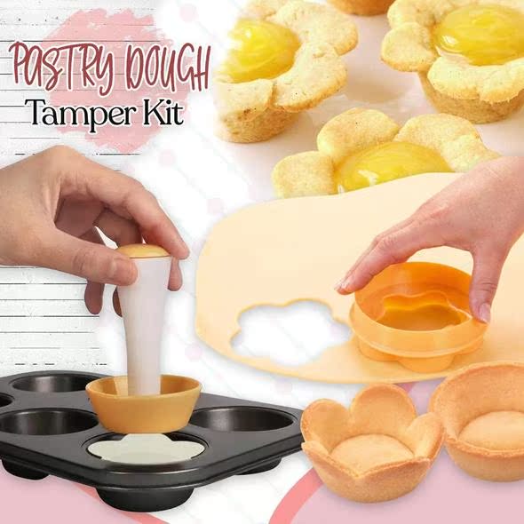Pastry Dough Tamper Kit Kitchen Flower Round Cookie Cutter
