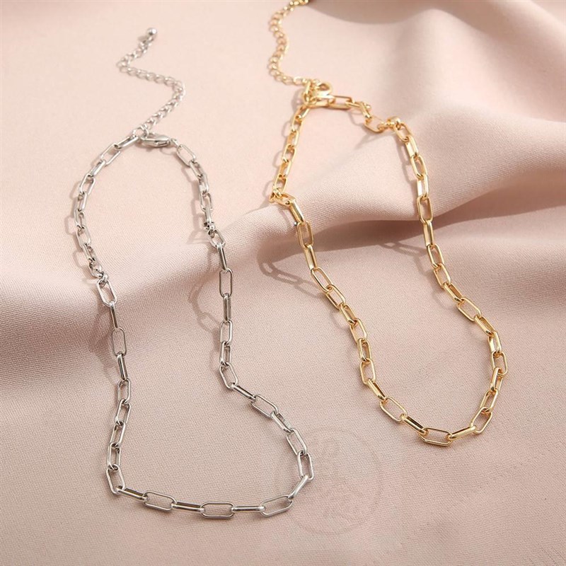 新品-New personality electrophoresis gold thick chain neckla