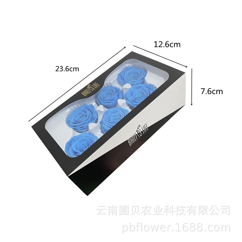 花者保鲜花A级墨绿色玫瑰5-6cm云南永生花diy玫瑰花头多色