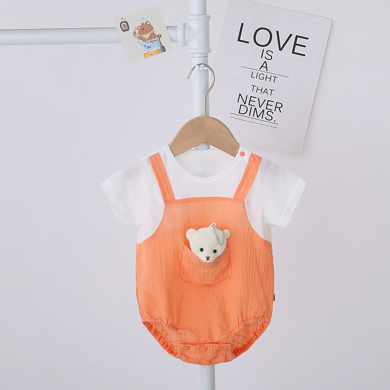 优质婴儿连身衣2022夏新品女babycloth抱婴袋裤新生儿韩版爬哈包