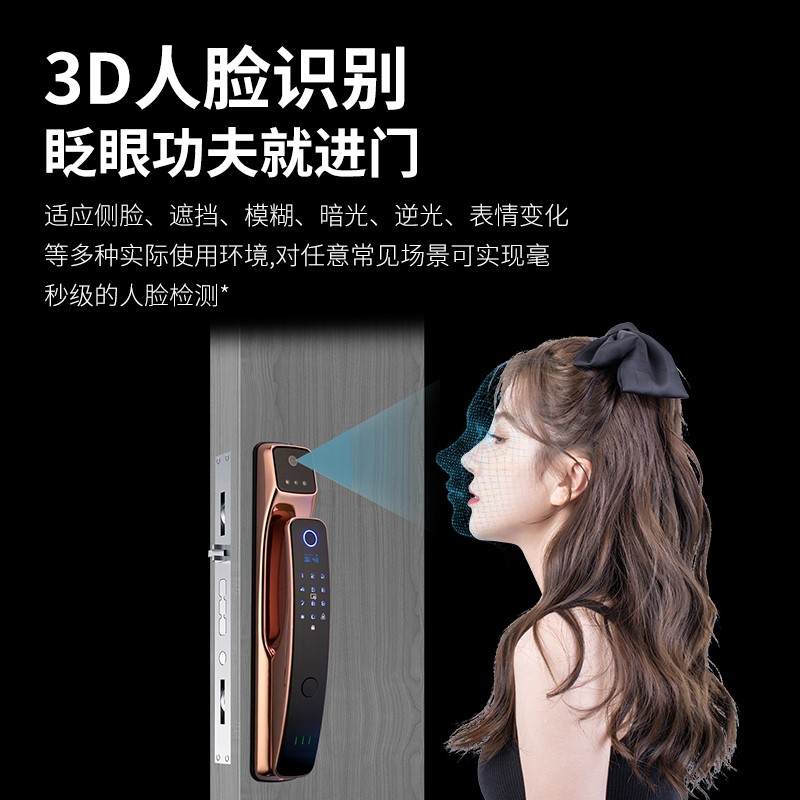 新品吉瑞雅人臉識別智能指紋鎖家用公寓防盜門密碼鎖全自動(dòng)監(jiān)控電