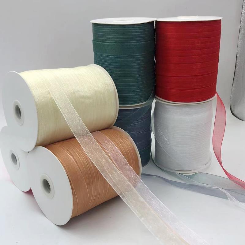 1.5cmDIY钩帽丝带透明装饰蝴蝶结雪纱带编帽子的线发饰大卷彩带