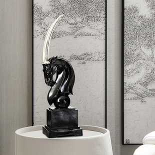 创新羚羊头现代简约桌面树脂摆件室内办公室摆设工艺品装饰品欧式