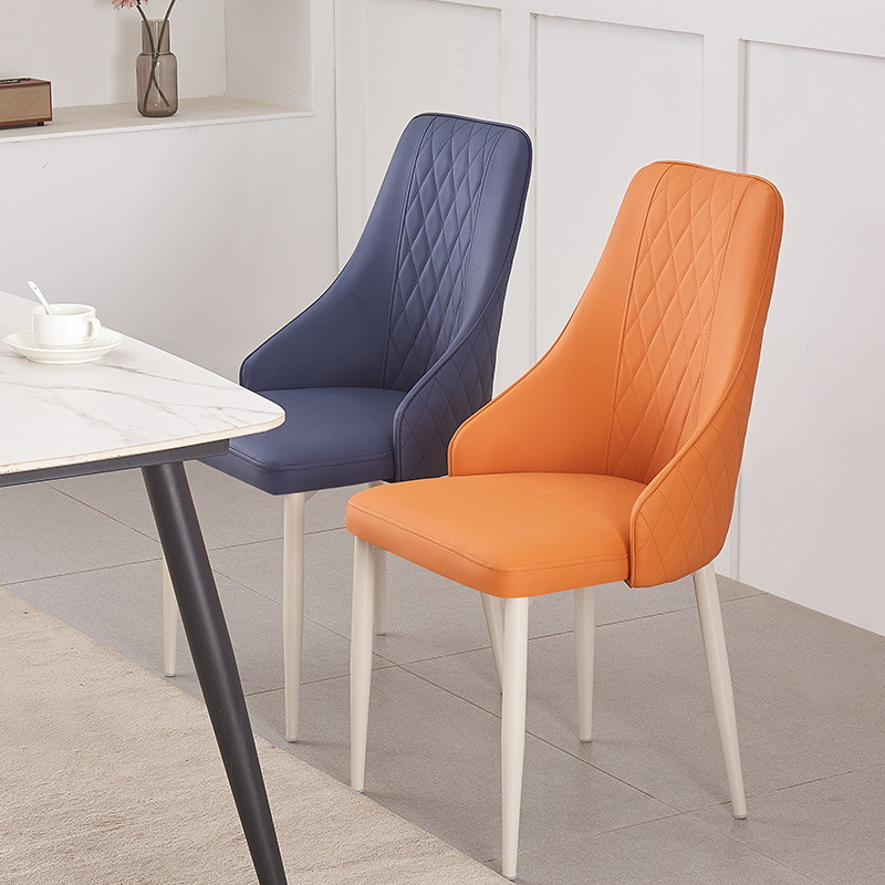 餐椅现代简约新款纯色弹力批发家用餐酒店椅皮革高靠背椅餐桌椅子