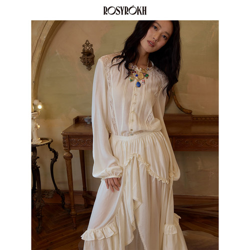 法式浪漫蕾丝拼接套装女