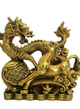 32588165纯铜龙马精神摆件一居马当先成马到功生金钱龙家办公室工