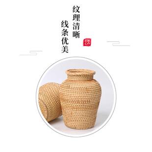 秋藤居草编手工花瓶家客厅干花插花天器然书房花秋藤花瓶卧室桌面