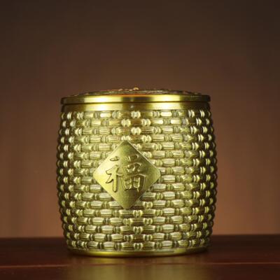 铜五牛茶叶罐封罐高档小号金属UXT铜存茶盒储罐子存烟密灰缸