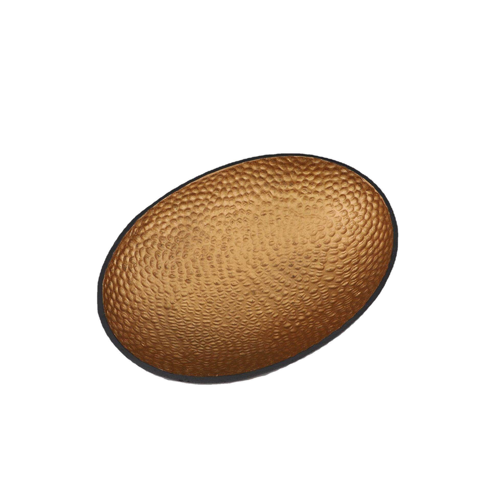 欧式创意简约铸铁黑金果盘摆件卧室样板房餐厅书房茶几家居装饰品