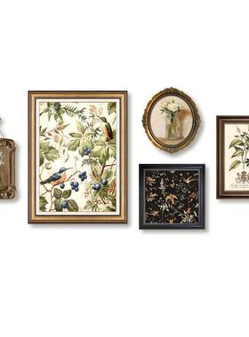 美式画客厅油组合装饰画QMY法式复挂高古级感画沙发背景墙大气壁