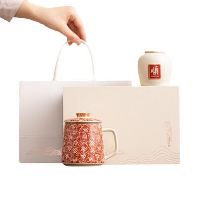 茶水分杯用陶瓷办公室XWY家简约离带盖过滤实用礼品个用人专泡茶