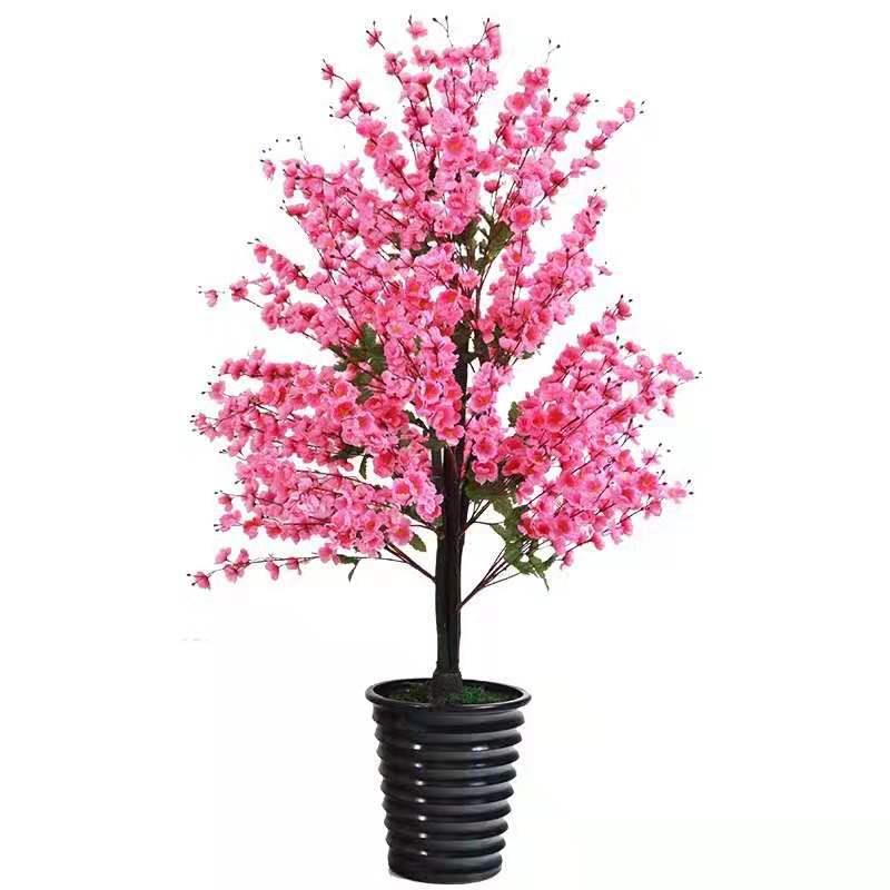 仿真77假桃花树盆栽盆景厅大摆饰摆件桃客树堂仿真桃树假树厂家直