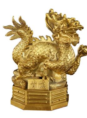 艺黄铜四方兽摆件一套青龙居白虎朱雀玄武四大金神兽K010111家玄