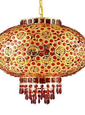 大灯红VAM阳台灯转笼吊灯马挂饰春节结婚水走晶大门电led乔迁旋灯