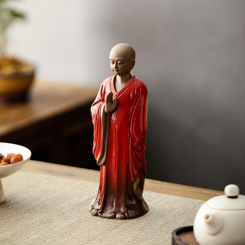 瓷工艺品摆饰件小和弥尚茶宠小YEO沙禅陶意茶室玄关客厅桌面装品