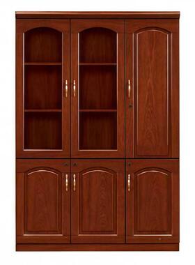 公办LP-1油漆书柜中木式贴实皮落地文件柜公室中式档案办柜储物资