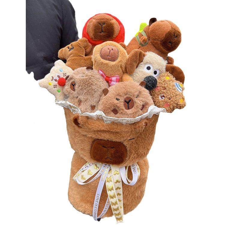 卡皮巴节拉玩偶花束仔毕业礼闺物5公20儿童REE礼物网红创意送女友,家居饰品,餐桌花艺,淘宝优惠券,粉丝福利购,淘宝优惠卷