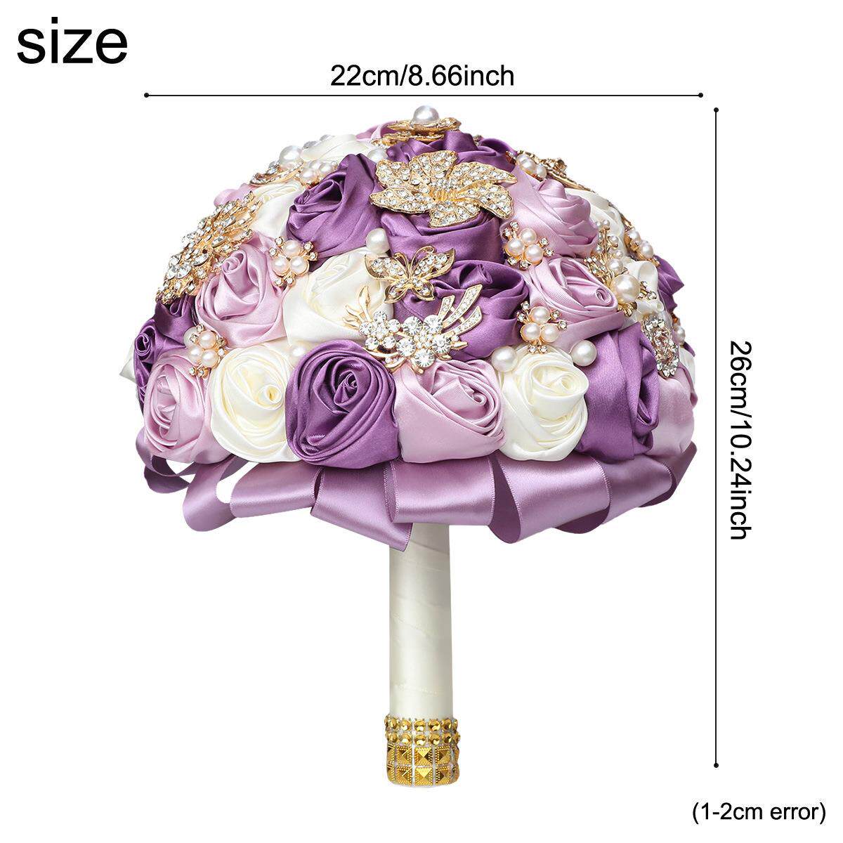 新娘捧花水钻缎带花玫卷瑰手捧婚礼结婚庆用厂家W9W913B-11品3B-1