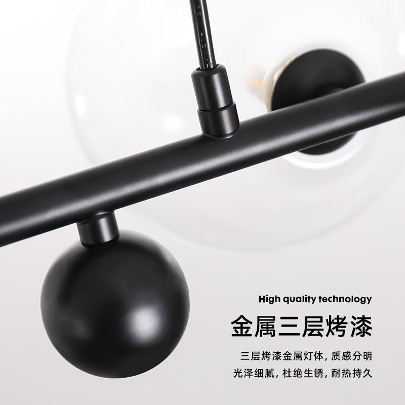 北欧餐厅吊灯长方形后现代水晶灯具简约创意个性餐桌长条吧台吊灯