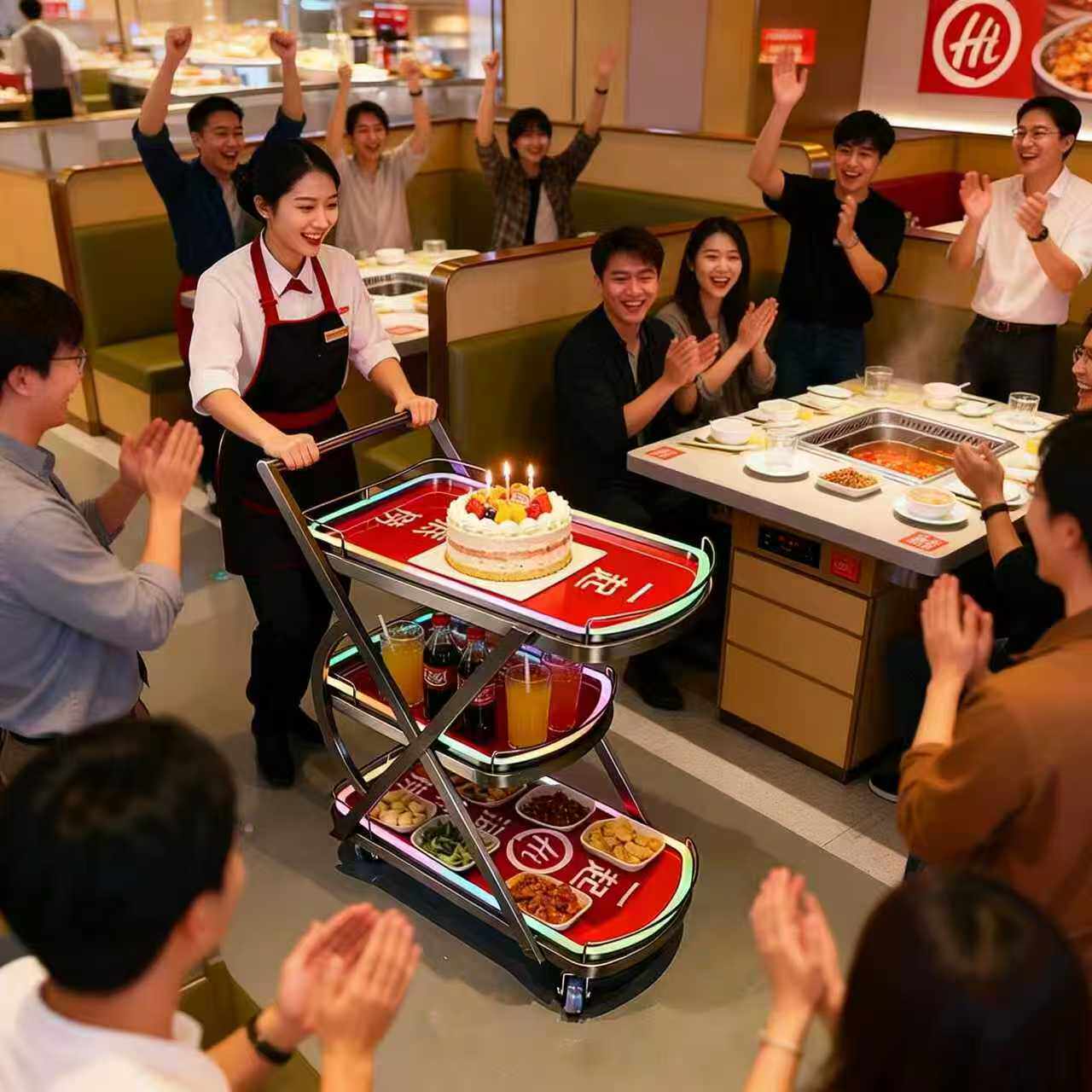 酒吧ktv酒水推车生日蛋糕车豪华酒店送餐车火锅店餐厅餐车手推车
