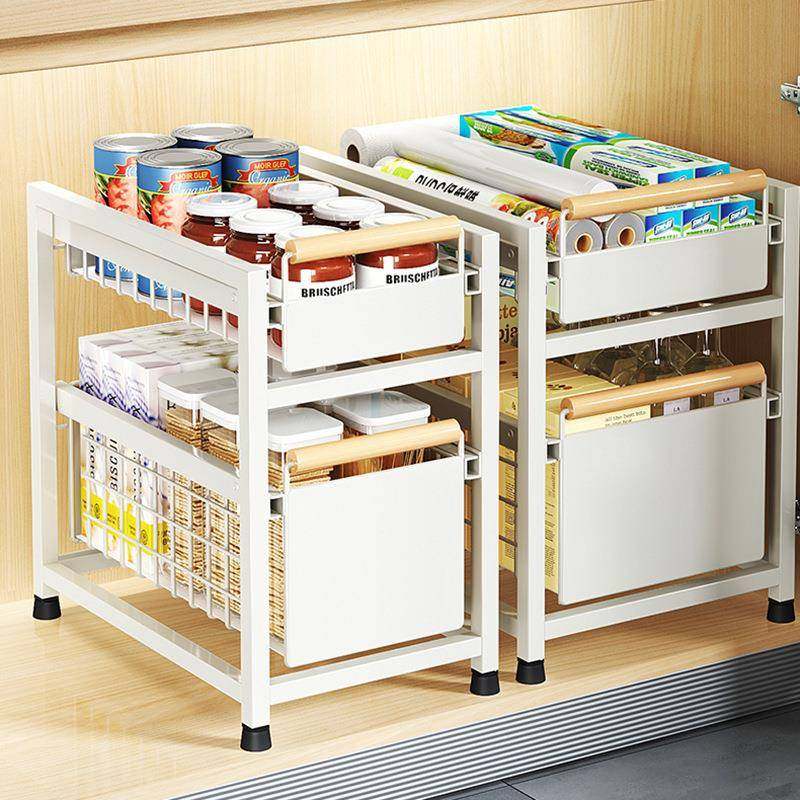 厨房拉篮橱柜下水槽置物架多功能碗碟调料收纳抽拉式分层整理架子,特色手工艺,其他特色工艺品,淘宝优惠券,粉丝福利购,淘宝优惠卷