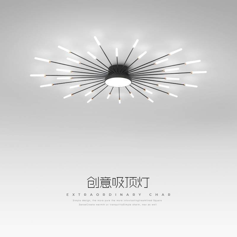 跨境CE家用吊灯现代简约LED灯具灯饰客厅吊灯卧室新款烟花吸顶灯