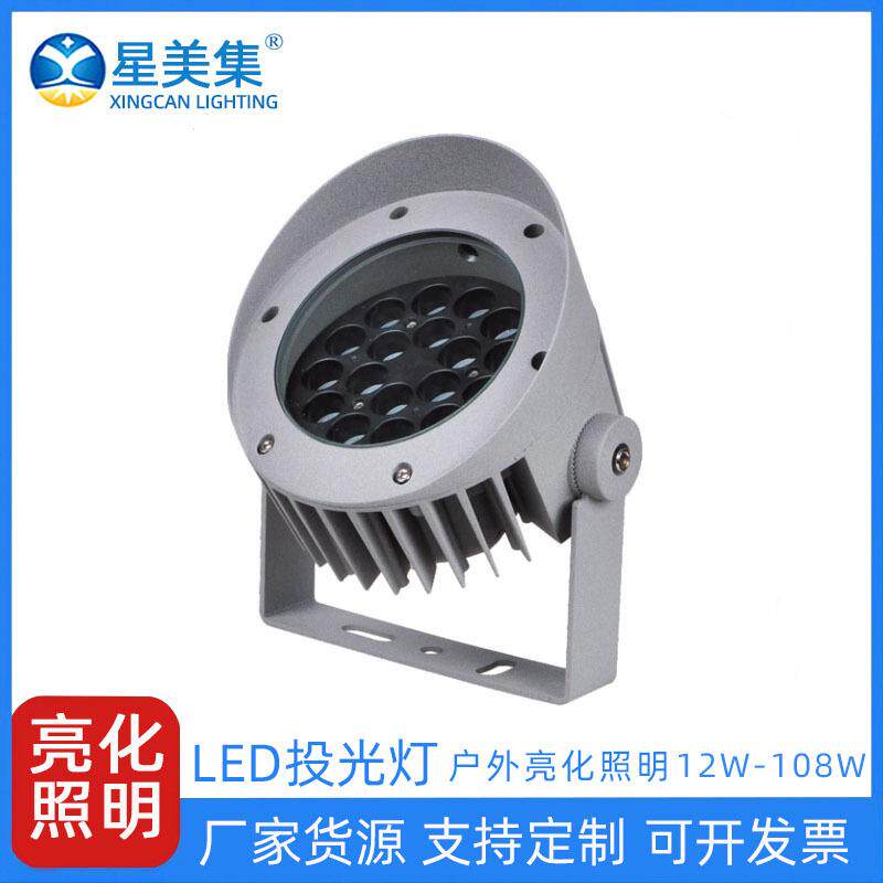 LED户外车轮投光灯斜帽檐投光灯园林工程LED专用斜帽檐投光灯