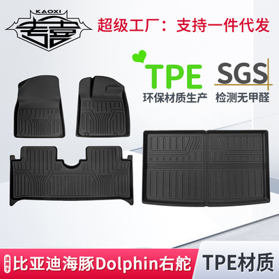 适用于比亚迪海豚Dolphin右舵汽车脚垫TPE全天候环保无异味尾箱垫