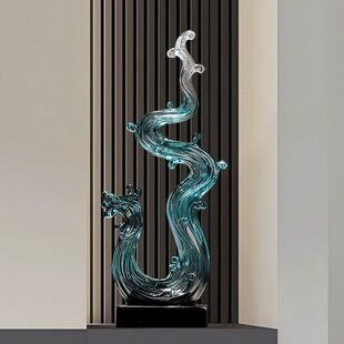 2026风生水起水晶龙摆件简约现代抽象艺术客厅电视柜酒柜装饰品感