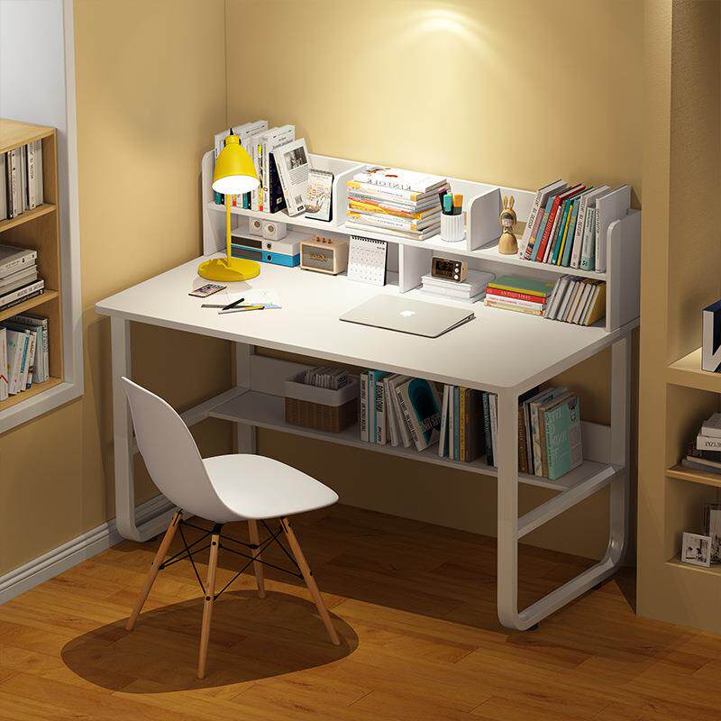 书桌书架一体电脑办公桌子女孩卧室家用简约中小学生写字学习桌椅