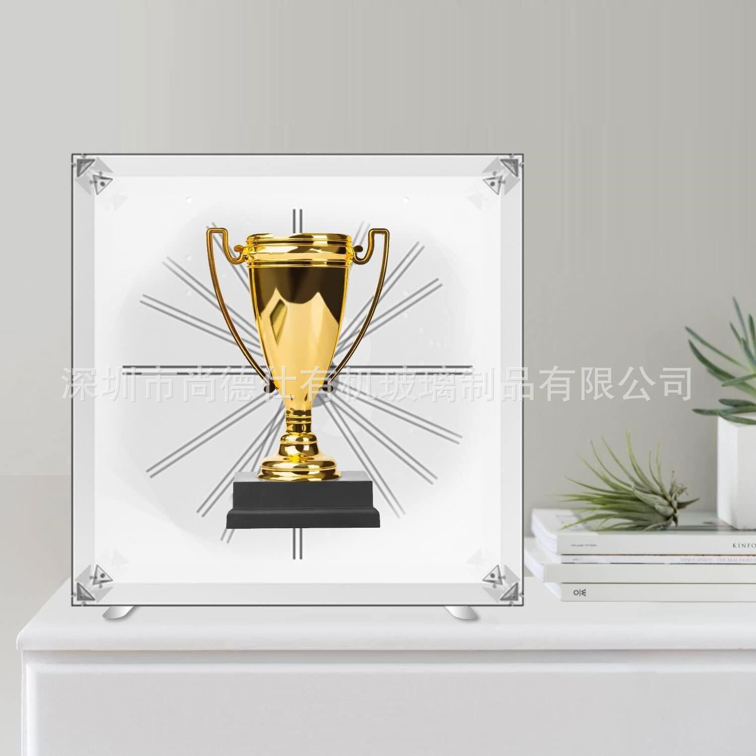 亚克力展示盒收藏品用3D全息图风扇罩组装投影的替代玻璃盒防尘罩