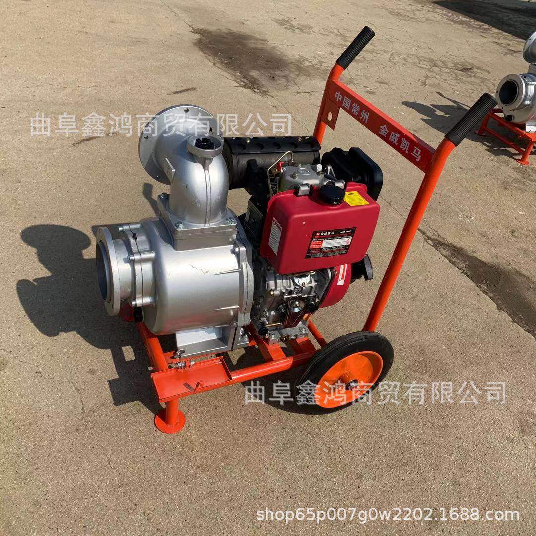 手推式柴油6寸自吸泵 推车式柴油排涝抽水泵 市政防汛救急自吸泵