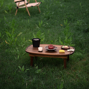 北美黑胡桃木可折叠便携户外旅行茶桌露营桌椅野外露营咖啡小桌子