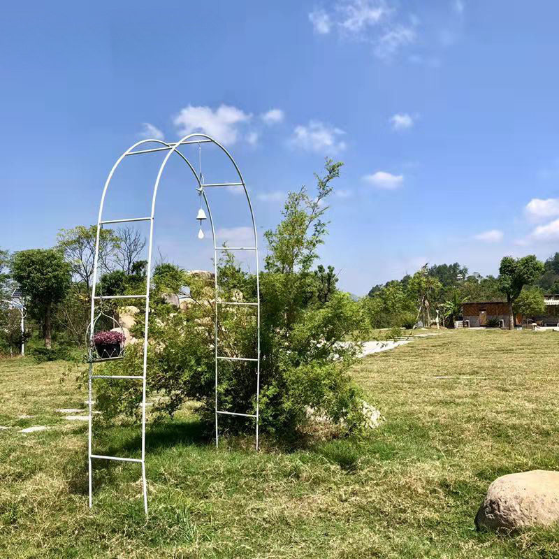 批发花园生活简易拱门花架铁艺爬藤架婚庆柱形支架葡萄丝瓜月季铁