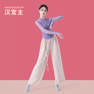 速发盘扣身韵上衣服服舞服宽松舞蹈国练功风飘逸长袖训练形体服