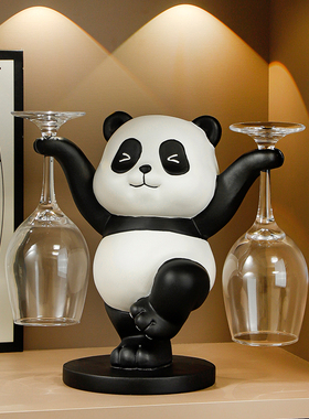 速发葡意挂猫架挂酒柜装饰品摆件高脚杯架倒熊创萄酒杯悬挂家用