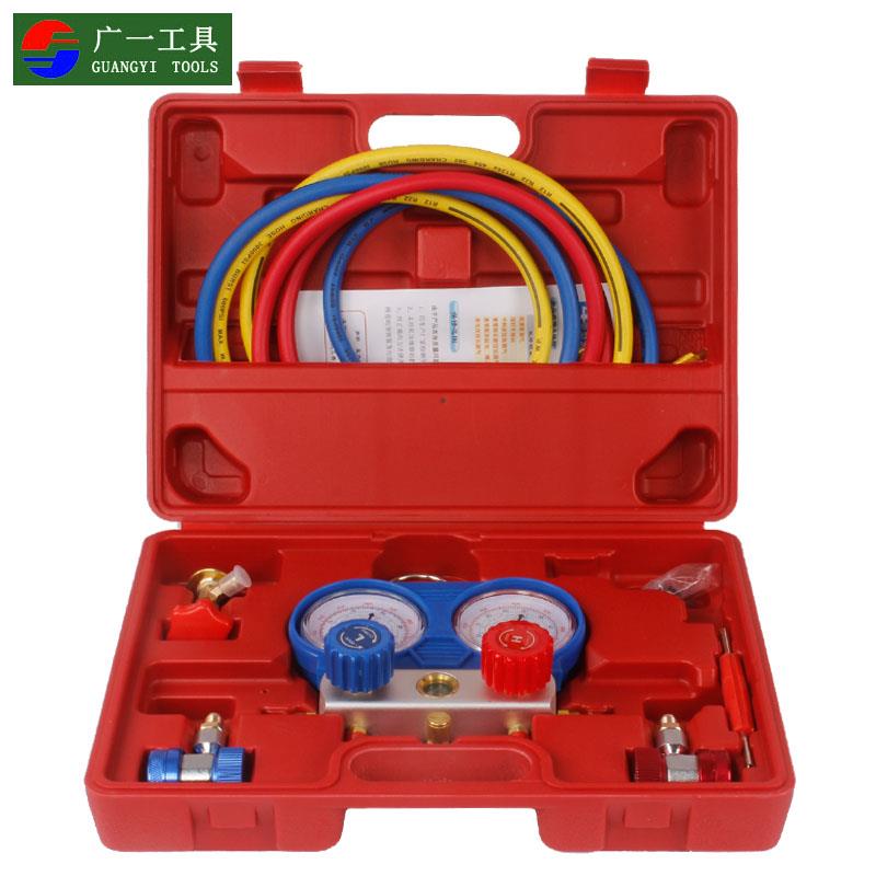 广一汽修家用雪种表加氟表冷媒表空调表R134A/R22/R410制冷压力表