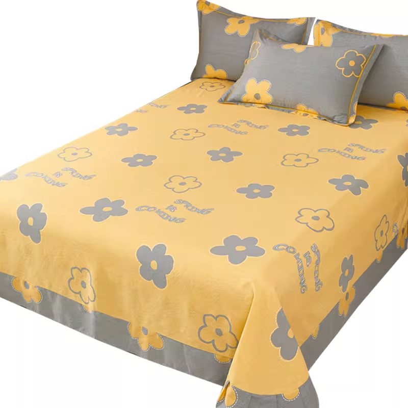 床单2023新款单件100全棉夏季宿舍单人床1米8被单枕套三件套