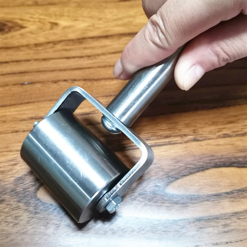 不锈钢压轮双轴承实心压辊防水卷材施工皮革压边滚轮自粘贴纸滚子