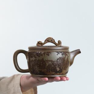 如意汉瓦家用泡茶壶 宜兴原矿龙骨金砂全手工紫砂壶特大700毫升