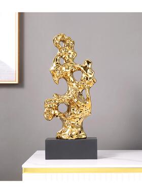 新中式仿真太湖石造型抽象摆件客厅办公室酒店玄关造景艺术装饰品