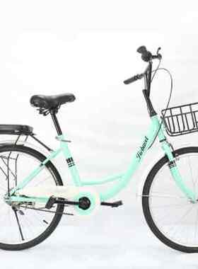 24寸大中学生成人轻便通勤男女小黄车ofo共享单车实心胎自行单车