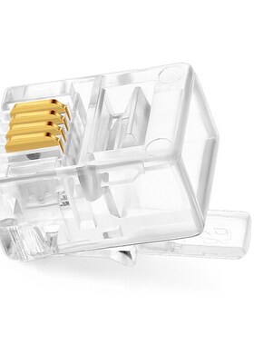 好货100Pcs Clear RJ11 6P4C Modular Jack Network Male Plugs 4