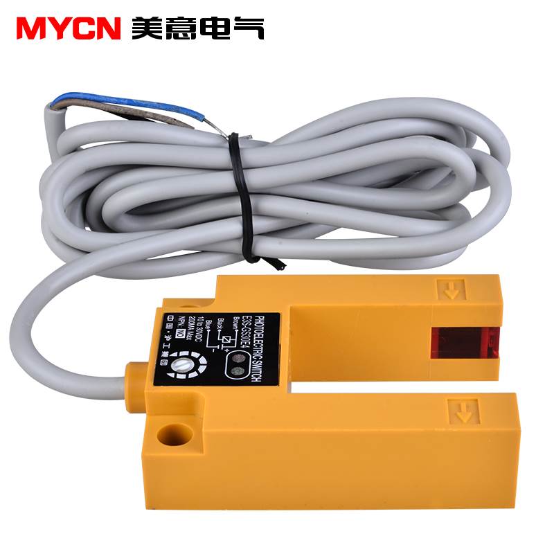 沪工E3S-GS30E4光电传感器 凹槽型光电开关 30MM直流三线NPN常开